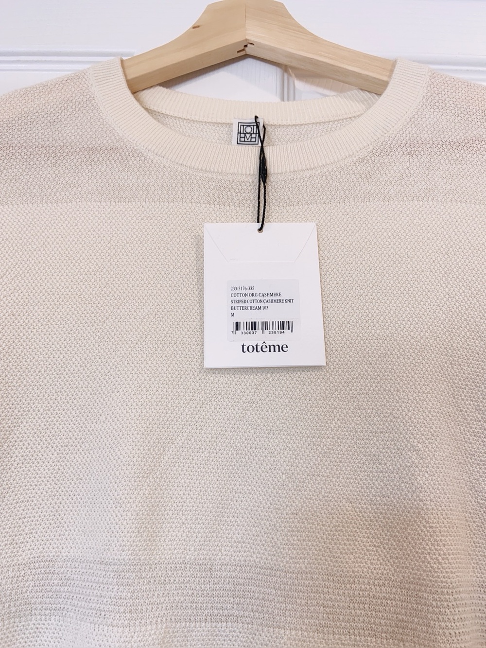 NWT $590 Toteme Paneled Cotton and Cashmere-Blend Sweater - Picture 6 of 9